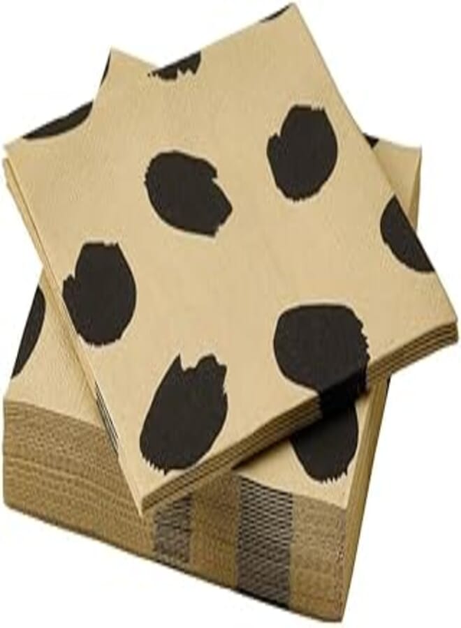 Generic HAJMAL Paper Napkins, Pattern Beige Black,24x24cm 