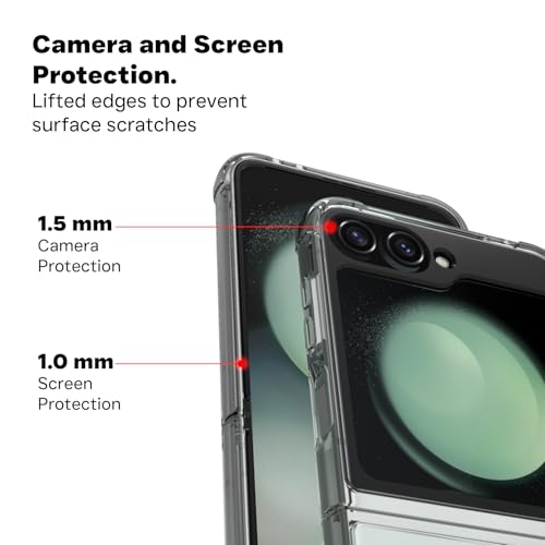 RIGGEAR Shockproof Clear Hybrid Armor Back Cover Case with Airbag Corners Compatible with Samsung Galaxy Z Flip 6 / Z Flip 7 FE (Transparent PC with TPU Bumper) - Image 3