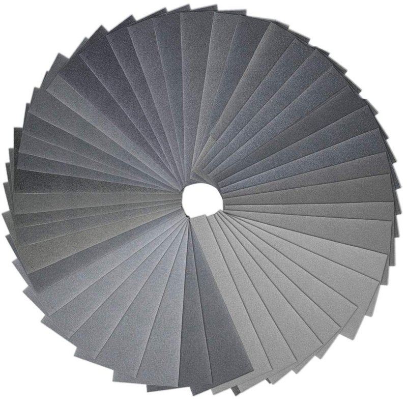 Anezus 90Pieces Sandpaper Assortment 400 to 3000 5000 7000 Grit Wet Dry Fine Sand Paper Assortment for Automotive Sanding Car Painting Wood Furniture Finishing - Image 1