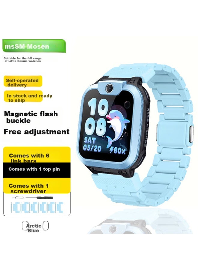 MSSM Magnetic Absorption Flash Buckle Watch Strap For Mssm Compatible With Little Genius Phone Watch Z10/z9/z8a Children's Student Phone Watch Z7s/z6p/z6/z3/d3/q2a/z6s Arctic Blue - Image 1