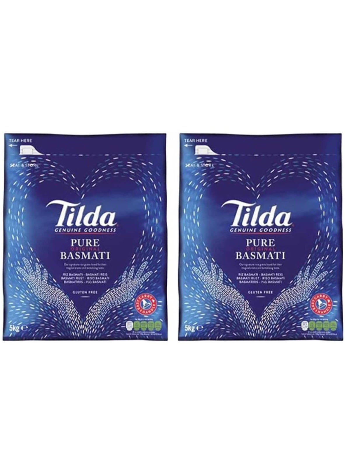 Tilda Pure Basmati Rice, 5 kg, Bundle of 2
