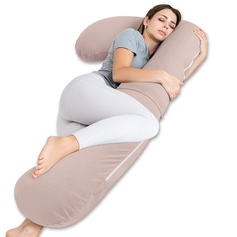 INSEN Pregnancy Pillow for SleepingMaternity Body Pillow for Pregnancy WomenPregnancy Support Pillow for Back Hip Pain Apricot