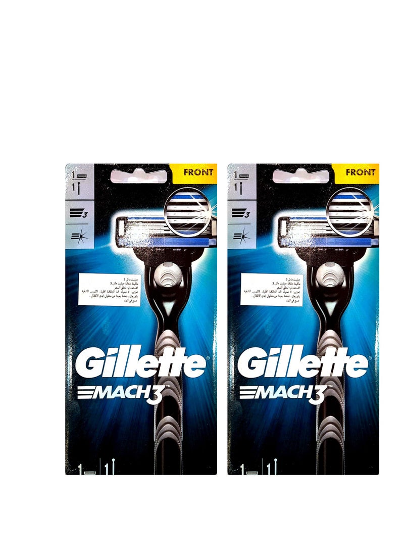 Gillette Pack Of 2 Mach3 Men's Razor + 1 Blade - pzsku/ZA23C4019EEF4088F242FZ/45/_/1709051154/bd55f4d2-6941-45ef-a039-8004b740cb5a