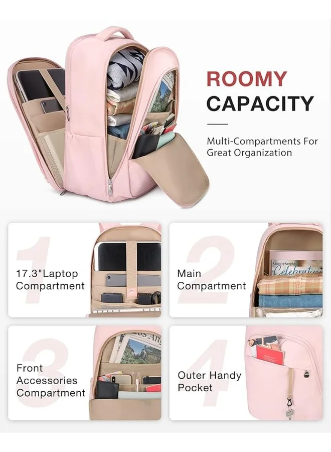باج سمارت BAGSMART Light Pink Horatio Laptop Backpacks for Women