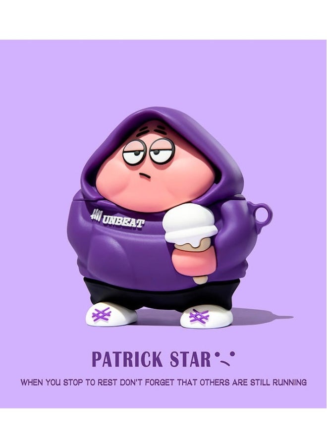 NIBEMINENT - For Bluetooth Headset Air Pods Pro 2 Generation Protective Case  Patrick Star Protective Case - Silicone Drop Resistant Waterproof Case - Image 1
