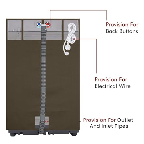 Yellow Weaves Top Load Fully Automatic Washing Machine Cover for 6 kg, 6.5 kg, 7kg, 7.5 kg & 8kg Waterproof & Dust-Proof Top Loading Machine Protective Cover (Dimensions- 59x59x86 cm, Beige) - Image 5