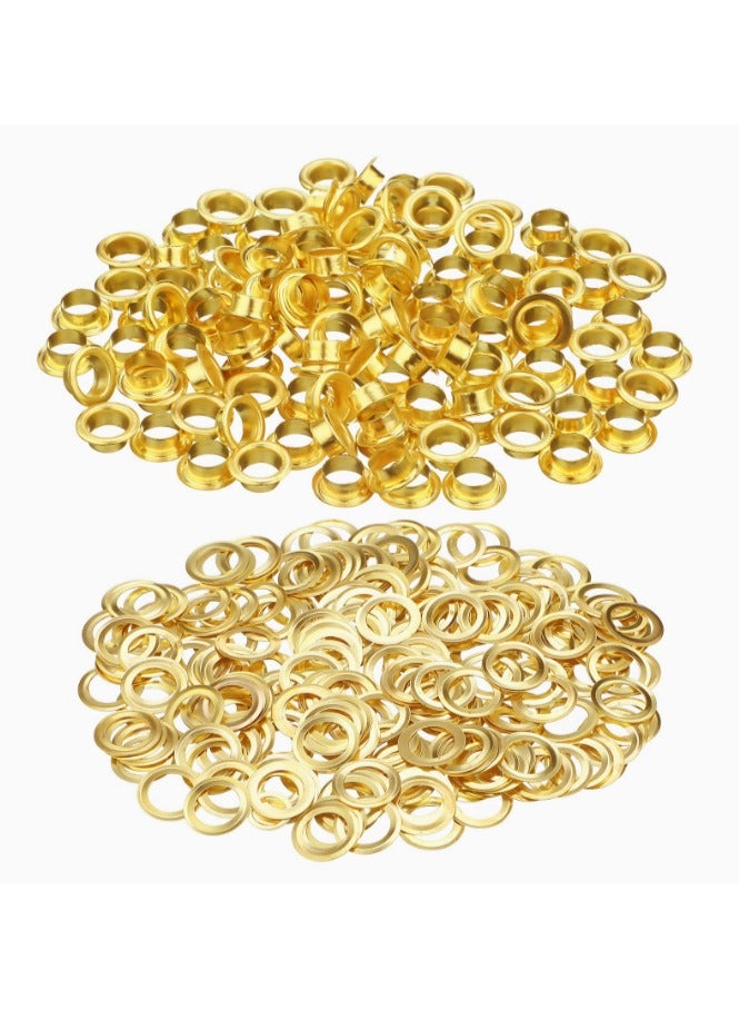 Golden punching Eyelets,200pieces (100BASE +100CAP), size 6 mm, - Image 1