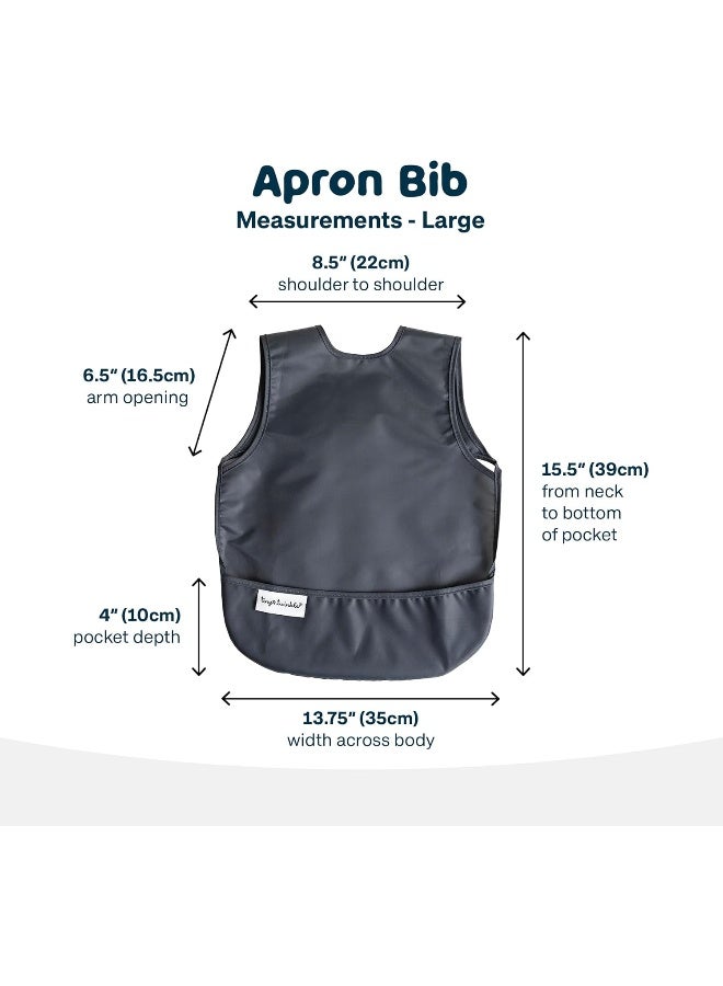 Tiny Twinkle Mess-Proof Apron Toddler Bibs w/Tug-Proof Closure, Baby Food Bibs, 2 Pack - Image 5