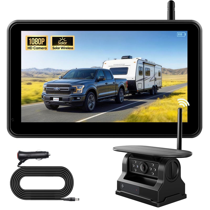 Seventour 7 Portable 1080P Solar Wireless Backup Camera Car Dash Cam1 Min No Wiring Easy Install Rechargeable Magnetic Back up Camera for TruckTrailerSmall RVCamper Single Camera - Image 2