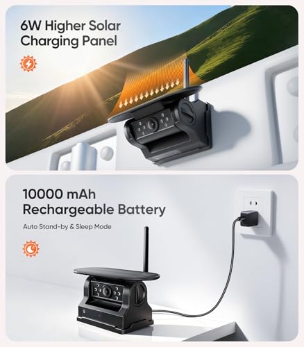 Seventour 7 Portable 1080P Solar Wireless Backup Camera Car Dash Cam1 Min No Wiring Easy Install Rechargeable Magnetic Back up Camera for TruckTrailerSmall RVCamper Single Camera - Image 3