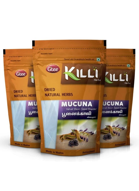 Mucuna Pruriens | Black Kaunch | Poonaikali | Kapikachhu | Velvet Bean Powder, 100G (Pack Of 3)
