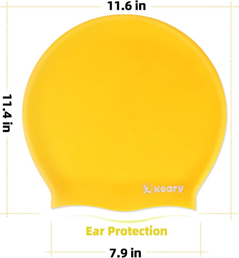 Keary Extra Large Swim Cap for Braids and Dreadlocks Extensions Weaves Long Hair, Waterproof Silicone Cover Ear Bath Pool Shower Swimming Cap for Adult Youth to Keep Hair Dry, Easy to Put On and Off - Image 2