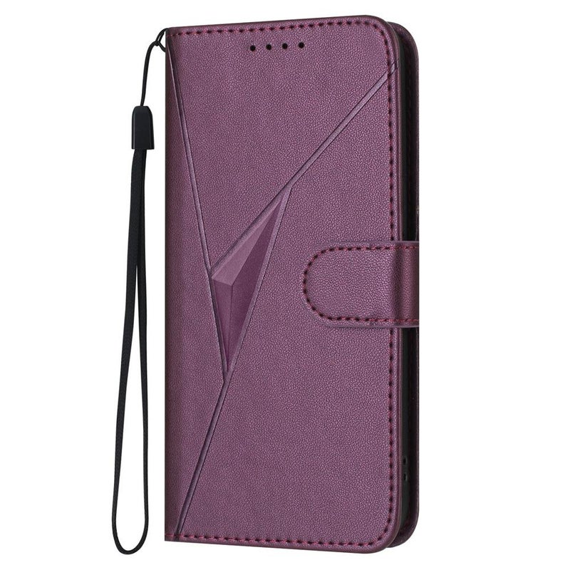 erorex For Itel A90 Triangle Pattern Buckle Clasp Leather Phone Case(Dark Purple) - Image 2