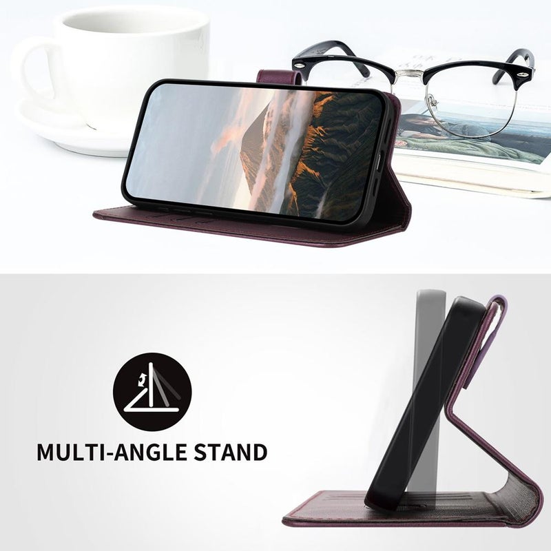 erorex For Itel A90 Triangle Pattern Buckle Clasp Leather Phone Case(Dark Purple) - Image 4