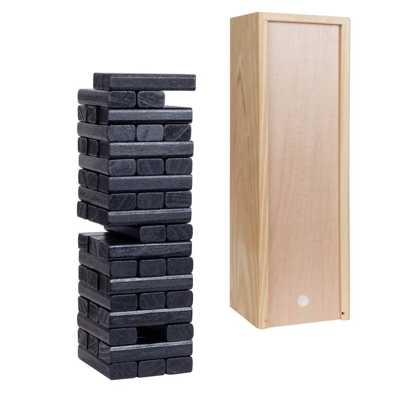 WE Games Wooden Block Stacking Party Game for Adults Tumble Tower Wedding Guest Book Alternative Tabletop Games Includes Storage Case 12 inches - Image 3