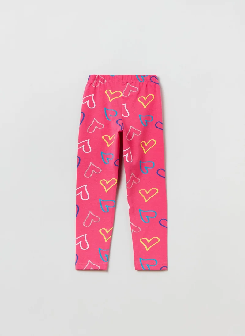 او في اس Stretch Cotton Glitter Leggings