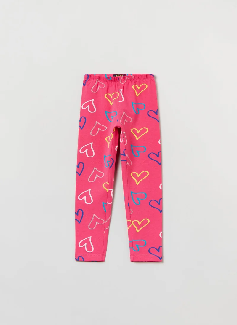 او في اس Stretch Cotton Glitter Leggings