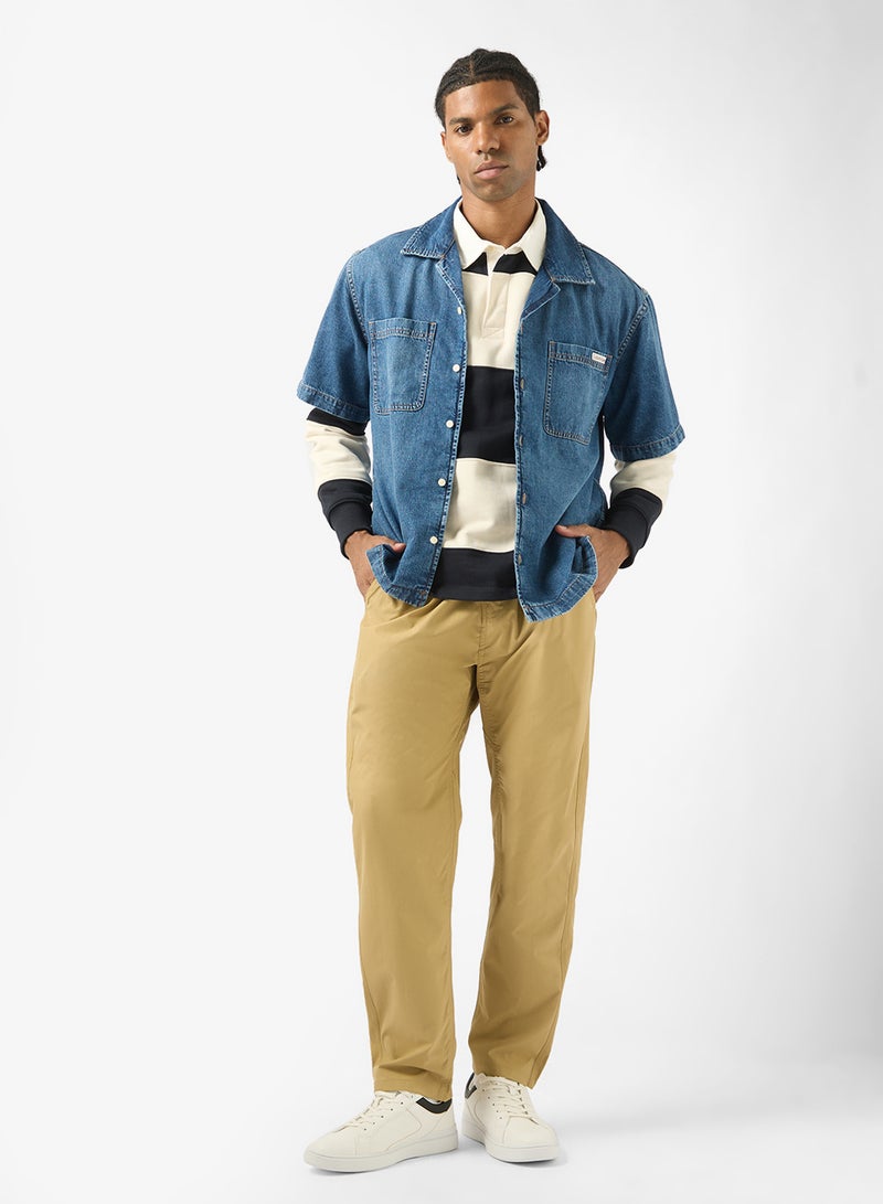 سفنتي فايف بنطلون بقصة مريحة بتصميم شعار - Image 2