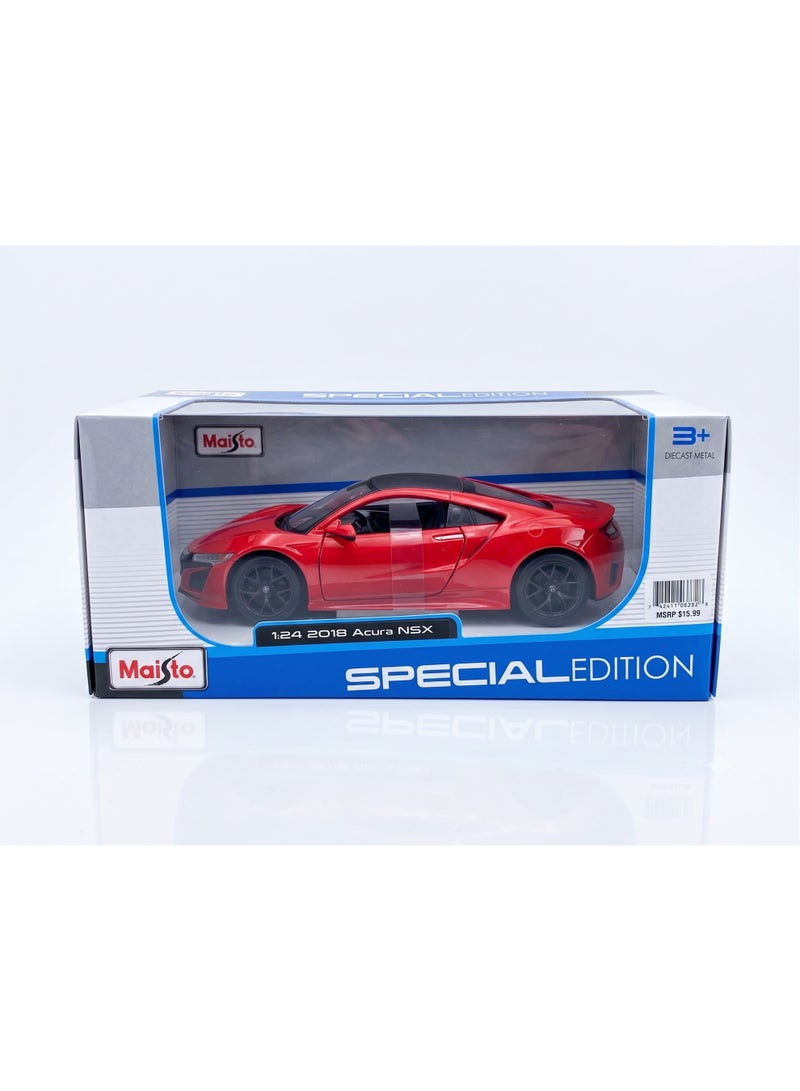 Maisto 1:24 2018 Acura NSX Matte Flat Light Red Officially Licensed Scaled Replicas of Collectible Diecast Metal Models with Exquisite Interior & Exterior Detailing for All Ages - Image 1