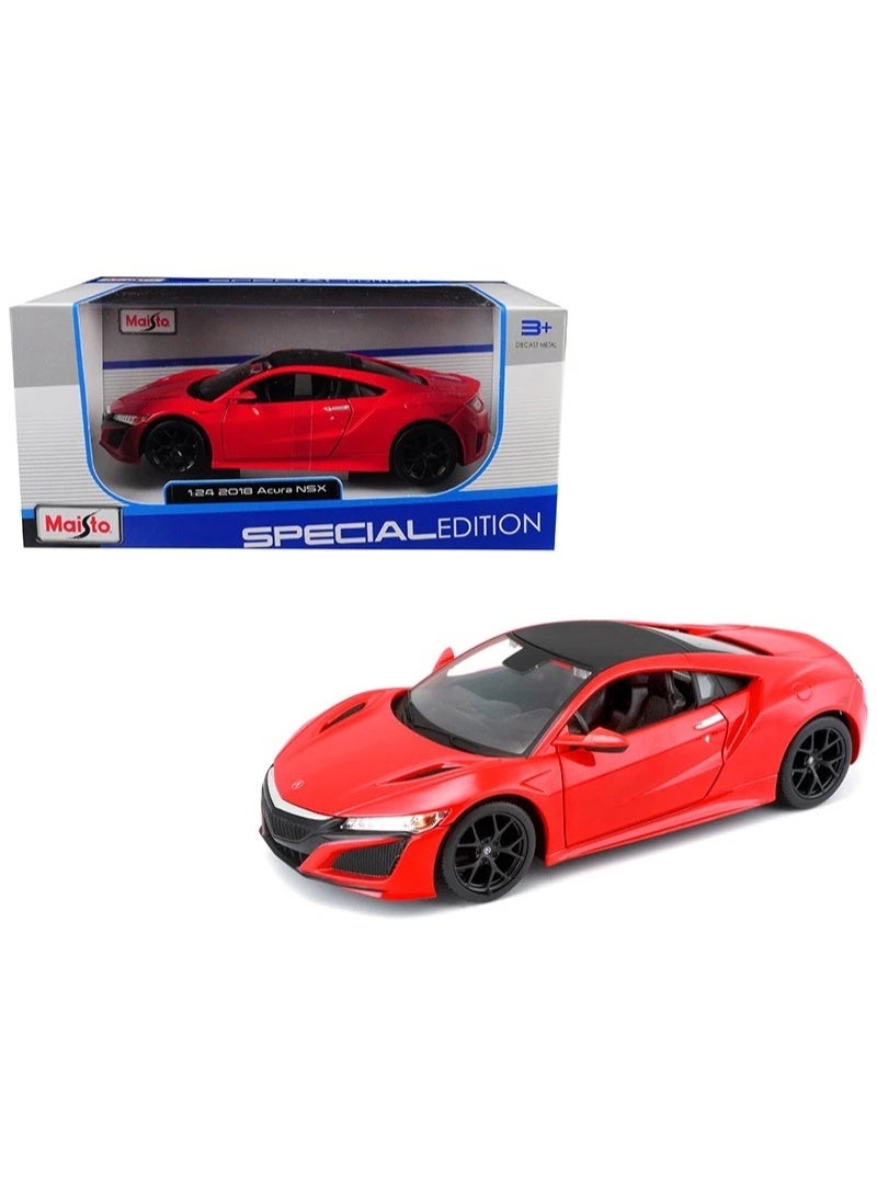 Maisto 1:24 2018 Acura NSX Matte Flat Light Red Officially Licensed Scaled Replicas of Collectible Diecast Metal Models with Exquisite Interior & Exterior Detailing for All Ages - Image 2