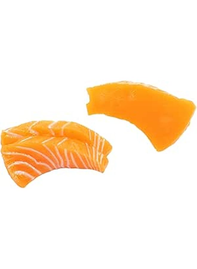 Lifelike Artificial Salmon Fillet Display Food Model Slice For Home Store 2PCS - Image 1
