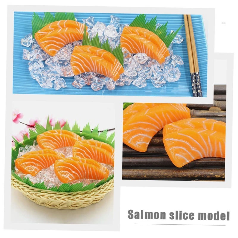 Lifelike Artificial Salmon Fillet Display Food Model Slice For Home Store 2PCS - Image 5