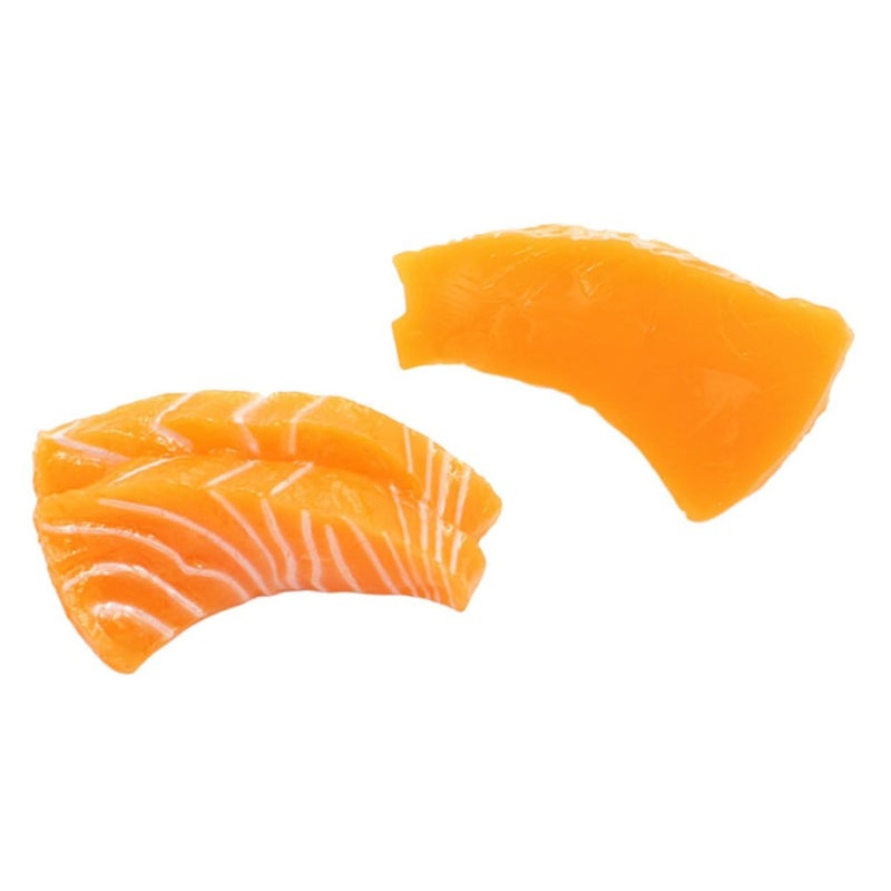 Lifelike Artificial Salmon Fillet Display Food Model Slice For Home Store 2PCS - Image 2