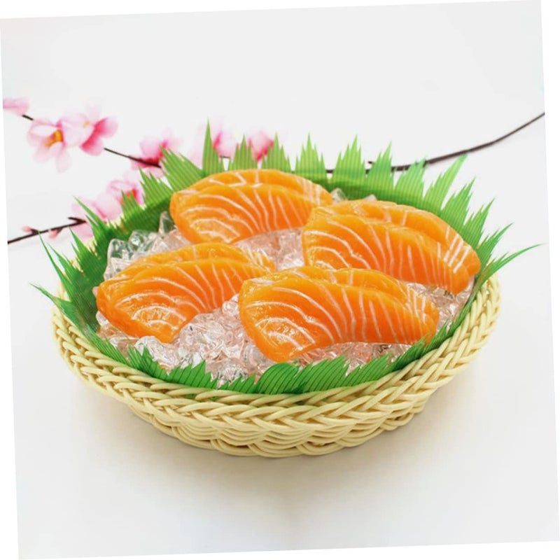 Lifelike Artificial Salmon Fillet Display Food Model Slice For Home Store 2PCS - Image 4