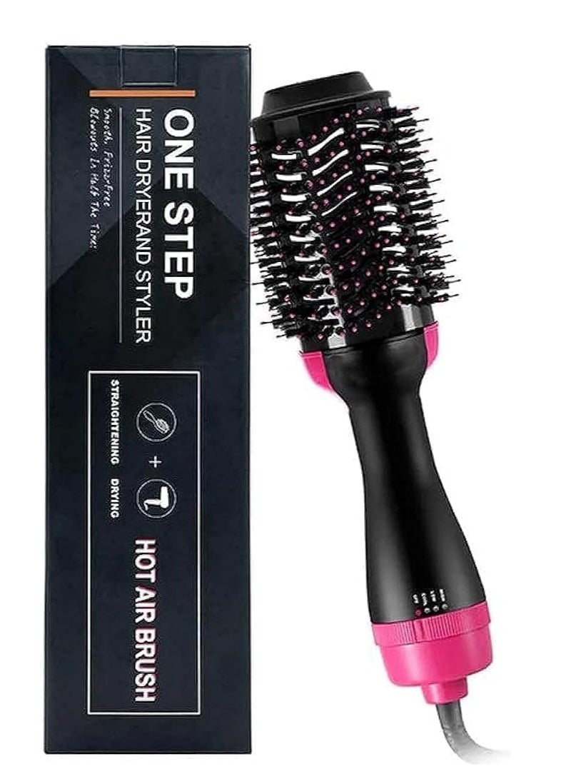 One Step Brush Design Hair Dryer and Styler Black/Pink lightweight & Salon-quality Results - Image 1