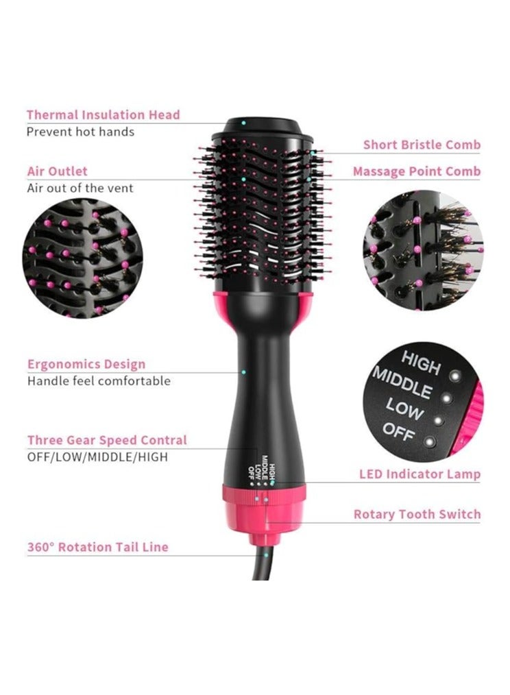 One Step Brush Design Hair Dryer and Styler Black/Pink lightweight & Salon-quality Results - Image 2