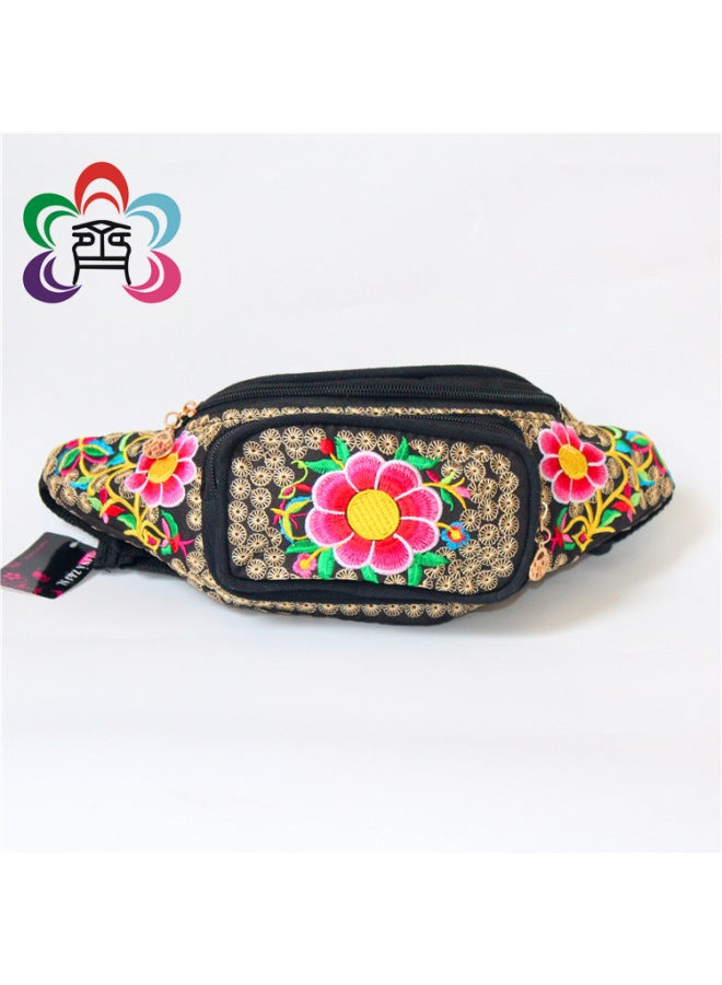Ethnic Style Bag Embroidered Waist Bag Ladies Small Coin Purse Mobile Phone Bag Manufacturers Wholesale-Color:Sunflower-Dimensions:Safflower