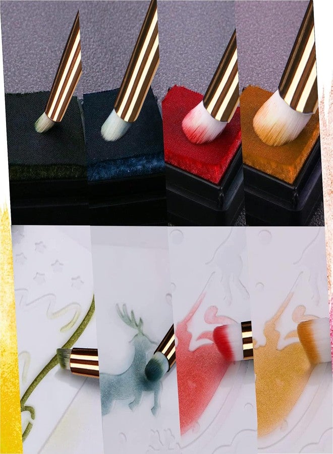 UNIMEIX Mini Blending Brushes for Card Making, Dry Miniature Painting Set Background Blender Paint Brushes Small Detailed Paint Brushes (12 Pack) - Image 4