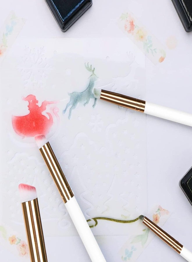 UNIMEIX Mini Blending Brushes for Card Making, Dry Miniature Painting Set Background Blender Paint Brushes Small Detailed Paint Brushes (12 Pack) - Image 3