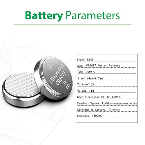 LiCB CR2477 3V Lithium Battery (Pack of 10) - Image 2