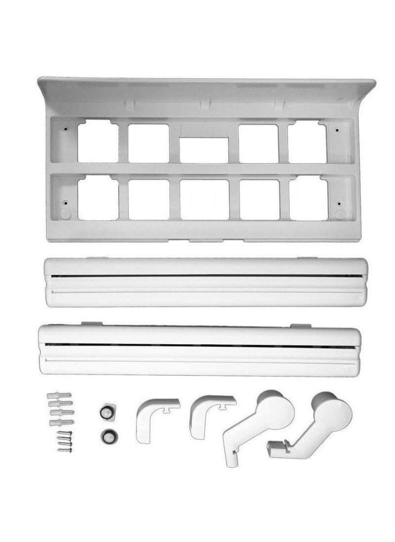 Generic - 3 in 1 Kitchen Triple Paper Dispenser & Holder Paper/Foil/Cling Wrap - 3 in 1 Wrap Centre Holds Silver Foil, Plastic Wrap, and Paper Towels-White - Image 1