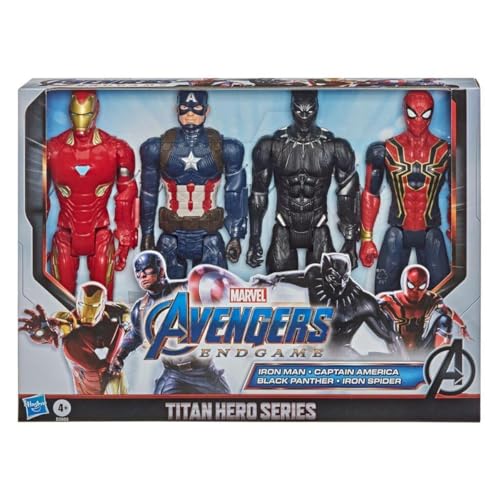 AVENGERS Marvel Avengers Endgame Titan Hero Series 12 Action Figures Captain America Iron Spider Black Panther and Iron Man 4 Action Figures - Image 1
