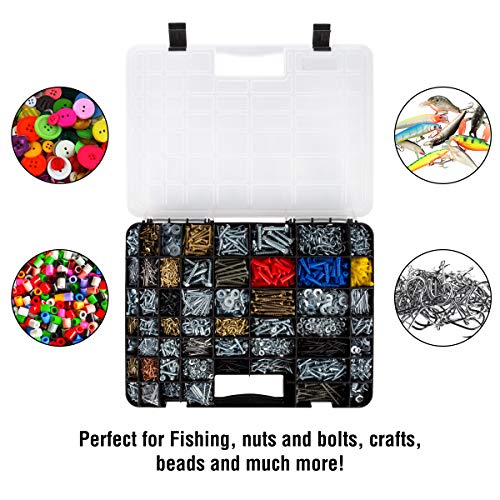 Stalwart - 75-ST6073 Portable Storage Case with Secure Locks and 55 Small Bin Compartments for Hardware, Screws, Bolts, Nuts, Nails, Beads, Jewelry and More by Black - Image 5
