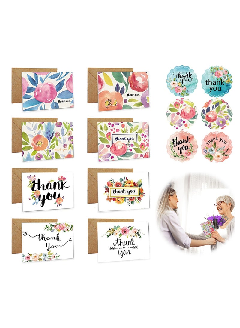 SYOSI Thank You Cards Bulk with Kraft Envelopes and Stickers, 4x6 In Professional Looking | Suitable for Baby Shower, Wedding, Small Business, Graduation, Bridal Shower, 24 Pack with 36PCS Stickers - Image 1