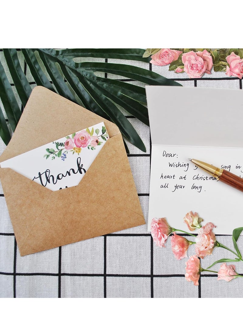 SYOSI Thank You Cards Bulk with Kraft Envelopes and Stickers, 4x6 In Professional Looking | Suitable for Baby Shower, Wedding, Small Business, Graduation, Bridal Shower, 24 Pack with 36PCS Stickers - Image 3