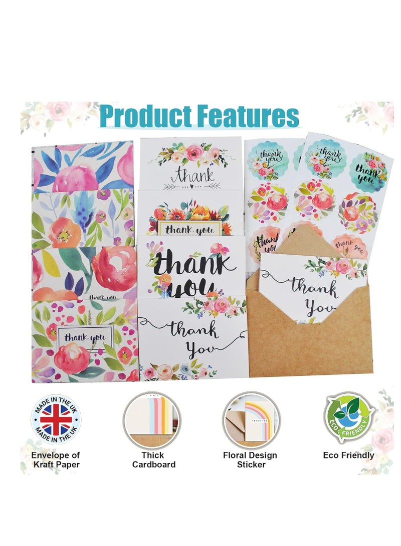 SYOSI Thank You Cards Bulk with Kraft Envelopes and Stickers, 4x6 In Professional Looking | Suitable for Baby Shower, Wedding, Small Business, Graduation, Bridal Shower, 24 Pack with 36PCS Stickers - Image 5