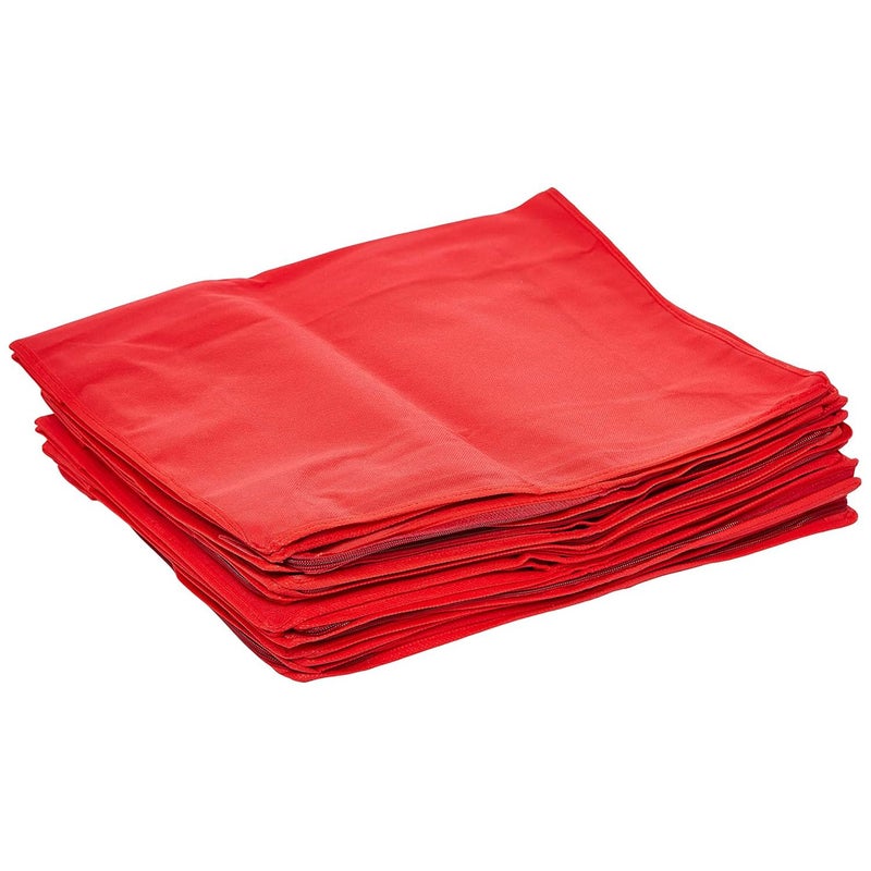 Kuber Industries Kuber Industries Clothes Organizer For Wardrobe Pack of 12 Storage Organizer For Saree Shirts Salwar Suit Clothes Lehanga Dress Organizer For Wardrobe Saree Covers With Zip Red - Image 4