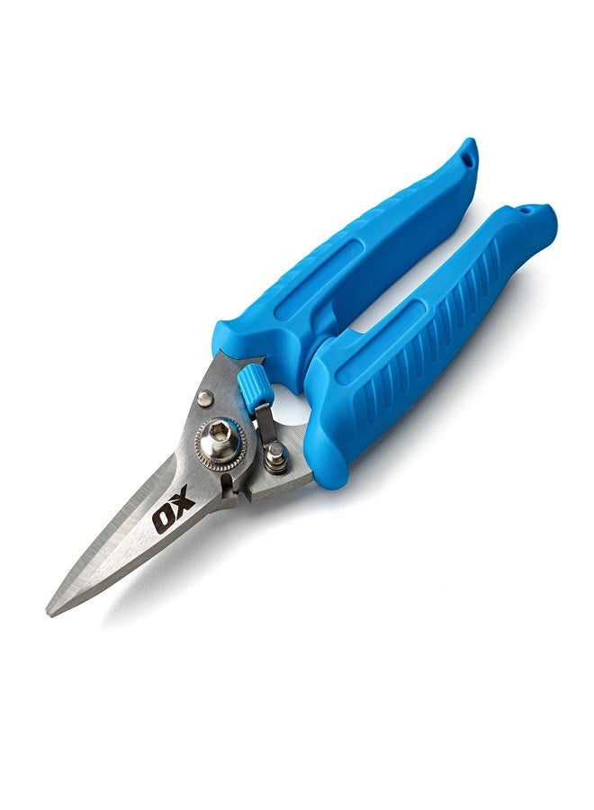 OX Tools Pro 7 inch Industrial Tin Snips Cutting Tool - 7" Professional Grade Stainless Steel Snipper with Comfort Grip - Snips Cutters for Sheet Metal - Cable Cutter Hand Tools OX-P233101 - Image 1