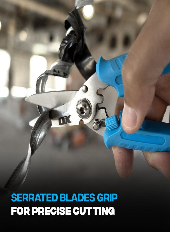 OX Tools Pro 7 inch Industrial Tin Snips Cutting Tool - 7" Professional Grade Stainless Steel Snipper with Comfort Grip - Snips Cutters for Sheet Metal - Cable Cutter Hand Tools OX-P233101 - Image 3