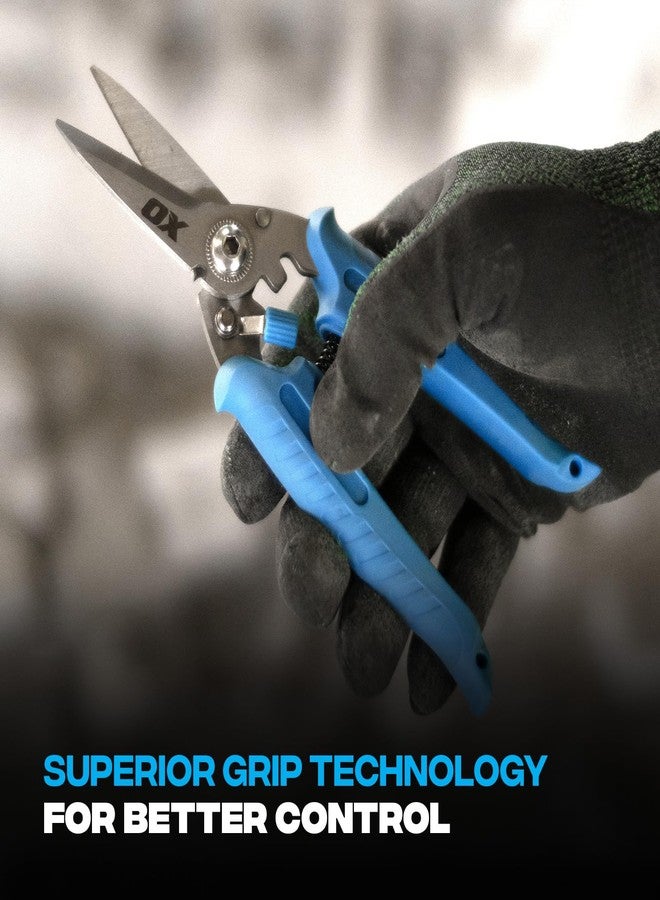 OX Tools Pro 7 inch Industrial Tin Snips Cutting Tool - 7" Professional Grade Stainless Steel Snipper with Comfort Grip - Snips Cutters for Sheet Metal - Cable Cutter Hand Tools OX-P233101 - Image 5