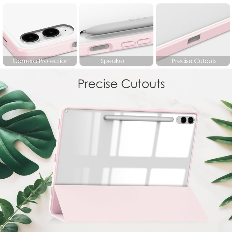 Gylint Hybrid Slim Case for Samsung Galaxy Tab S10 Lite / S10 FE / S9 FE 5G 10.9 inch, Clear Transparent Back Shell Case with S Pen Holder for Samsung Galaxy S10 Lite SM-X400 / SM-X406B Pink - Image 4