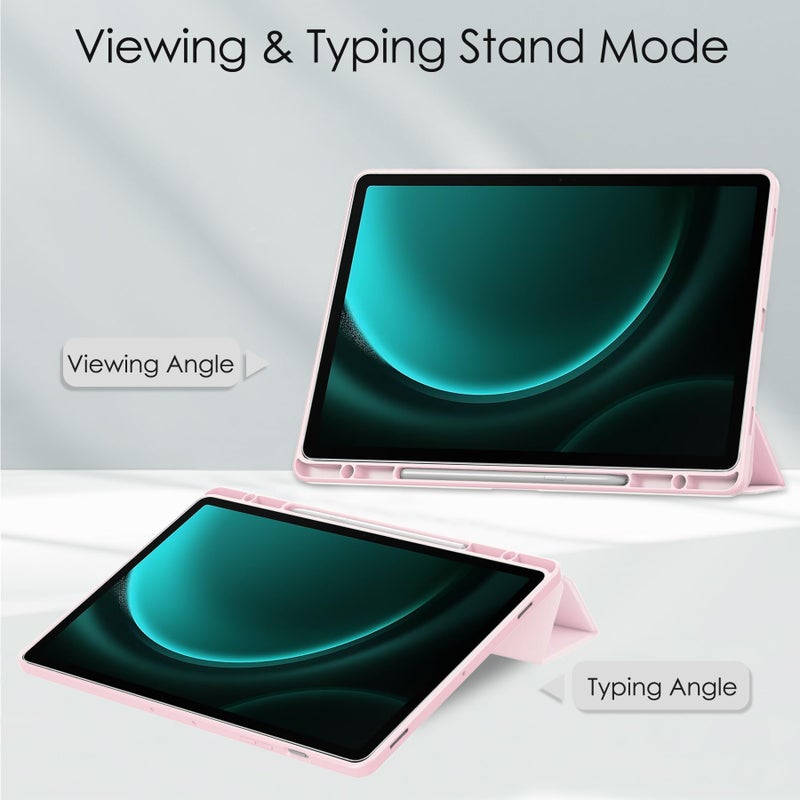 Gylint Hybrid Slim Case for Samsung Galaxy Tab S10 Lite / S10 FE / S9 FE 5G 10.9 inch, Clear Transparent Back Shell Case with S Pen Holder for Samsung Galaxy S10 Lite SM-X400 / SM-X406B Pink - Image 3