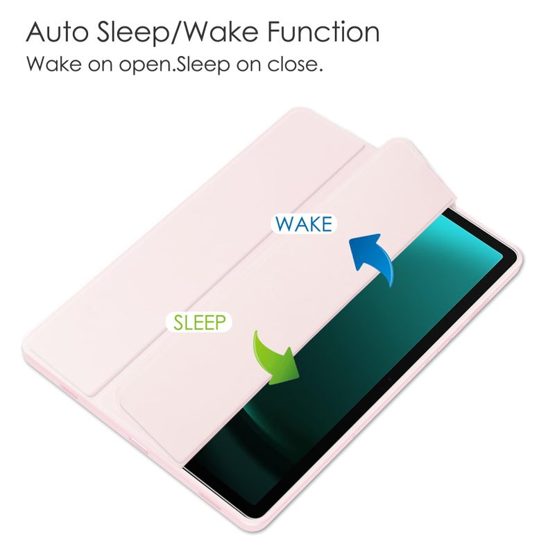 Gylint Hybrid Slim Case for Samsung Galaxy Tab S10 Lite / S10 FE / S9 FE 5G 10.9 inch, Clear Transparent Back Shell Case with S Pen Holder for Samsung Galaxy S10 Lite SM-X400 / SM-X406B Pink - Image 5