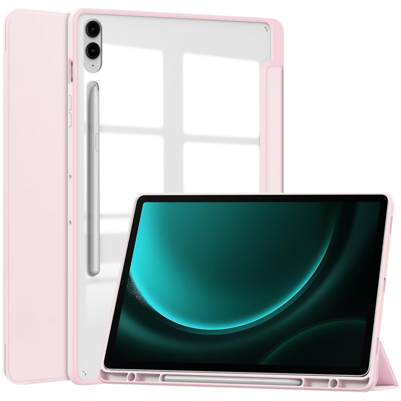 Gylint Hybrid Slim Case for Samsung Galaxy Tab S10 Lite / S10 FE / S9 FE 5G 10.9 inch, Clear Transparent Back Shell Case with S Pen Holder for Samsung Galaxy S10 Lite SM-X400 / SM-X406B Pink - Image 1