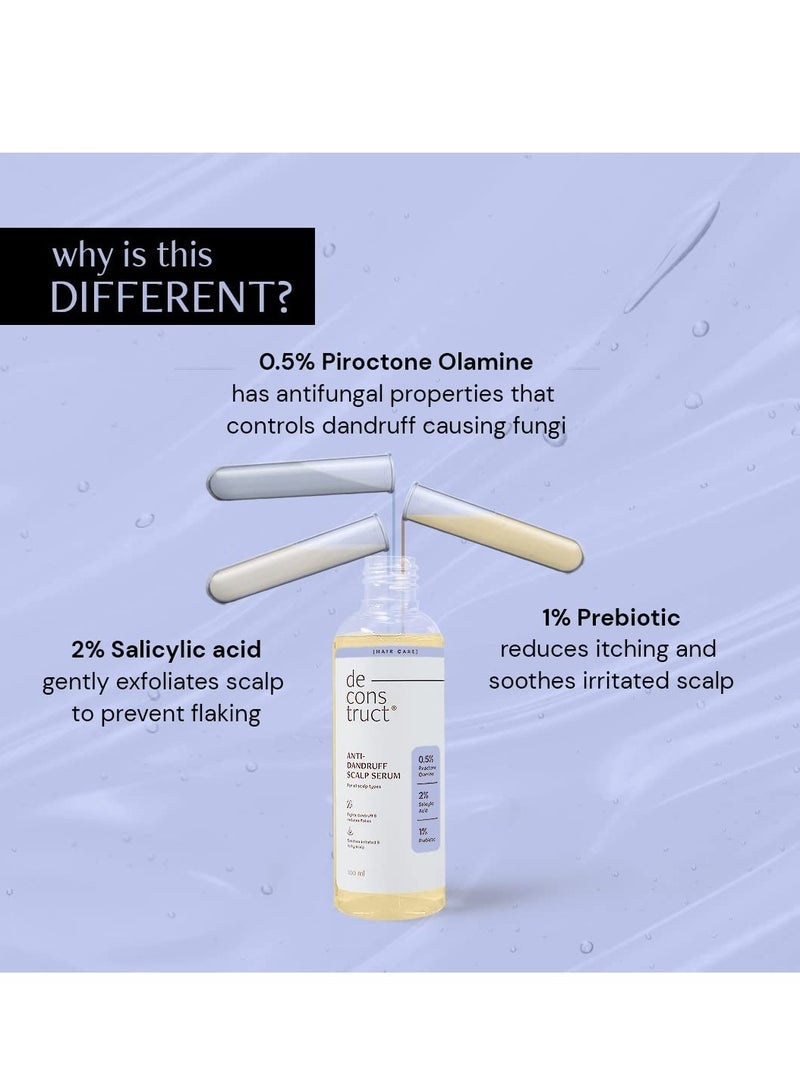 Deconstruct Anti-Dandruff Scalp Serum|Contains 2% Salicylic Acid + 1% Prebiotic + 0.5% Piroctone Olamine|Dandruff Remover|Sulphate&Paraben Free - 100Ml,130 Grams - Image 2