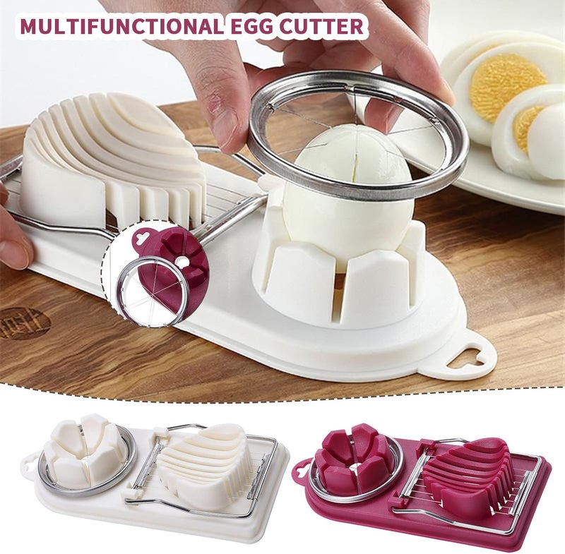 comfrt Egg Slicer for Hard Boiled Eggs, Multifunctional 2-in-1 Boiled Egg with Stainless Steel Cutting Wire, Egg Chopper/Divider/Dicer/Cutter, Piercing/Garnishing/Slicing Kitchen Cooking - Image 3